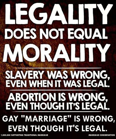 Legality does not equal morality