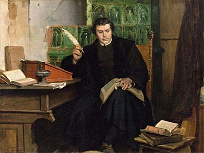 Luther translating the Bible into German