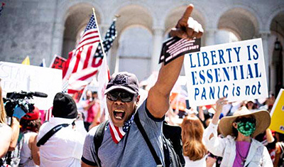 Protestor at the Los Angeles Civic Center