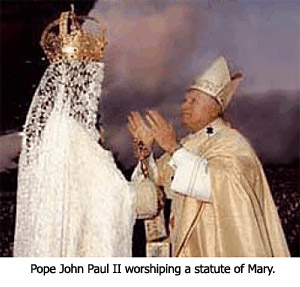 Pope Worshipping Mary